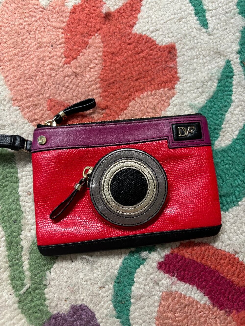 Diane von Furstenburg Leather Camera Shaped Clutch